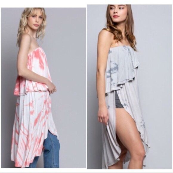 HAND-DIP Tunic w/ Asymmetrical Hem & Dye - Picture 11 of 15